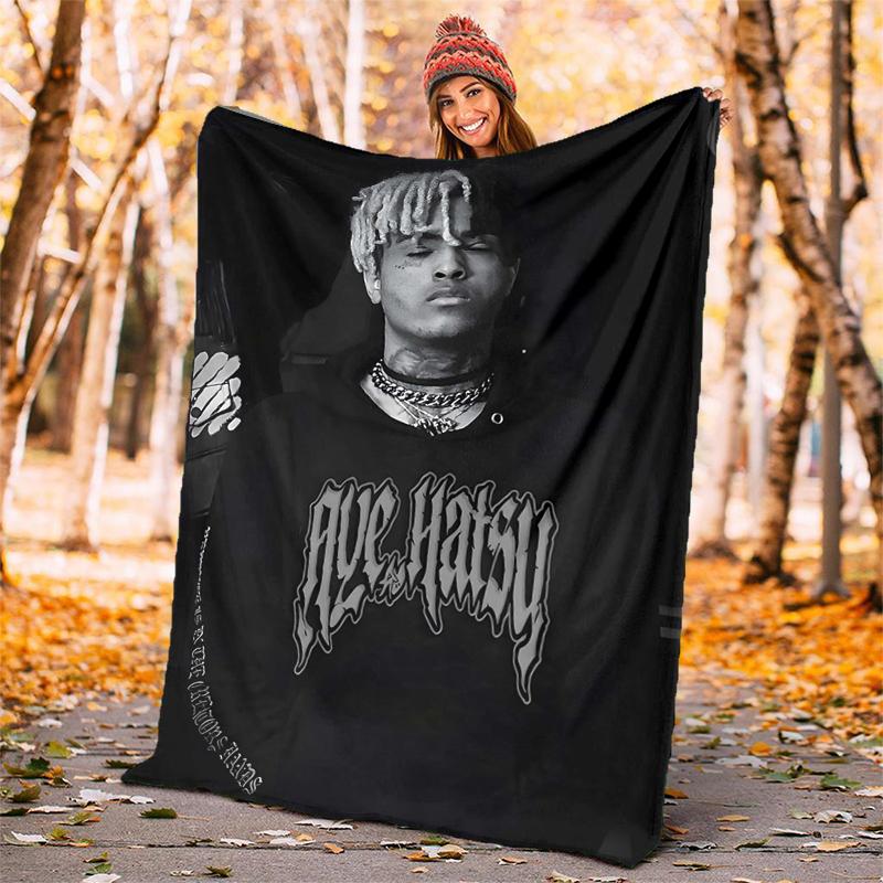Фланелевое одеяло XXXtentacion, Мягкое, для любого сезона, Плед, Дизайн для кемпинга, Путешествий на машине, Пеших прогулок, Дивана, Кровати, Офиса, Идеальный подарок для вечеринок