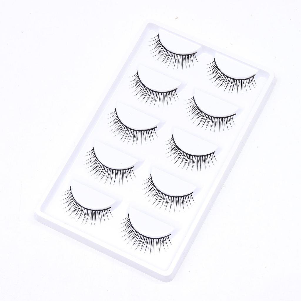 Dense Black False Eyelashes - Natural, Full Strip for Cosplay/Comic, Ideal for Beginners and Cross-Border Styles.