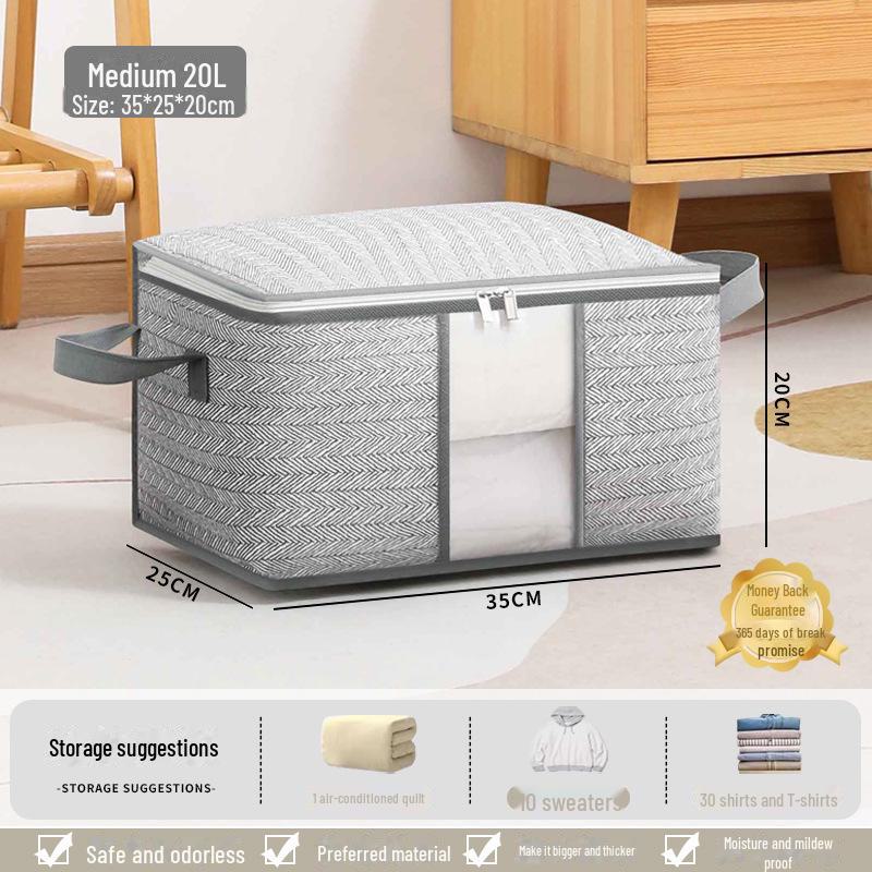 Большая вместительная сумка с застежкой-молнией и окном для хранения одежды и одеял