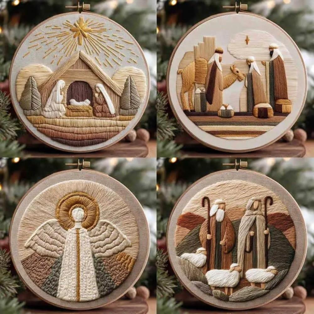 Рождественская вышивка крестом «Сцена Рождества» Набор для вышивания Неготовые изделия Набор для вышивания крестом DIY Религиозная Винтажная вышивка DIY