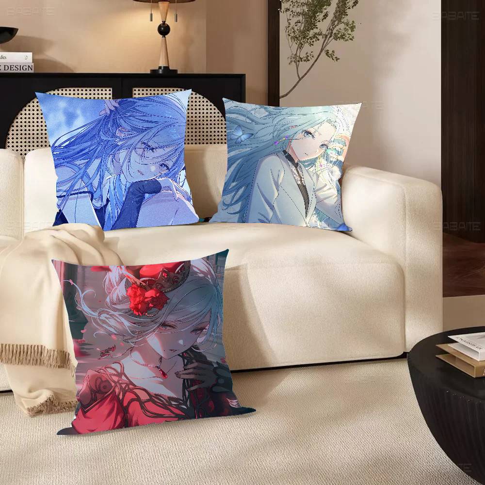 Shizuku Hinomori Anime PProject Pillow Case Fashion Square Pillowcase Bedroom Sofa Room Ins Decoration Leisure