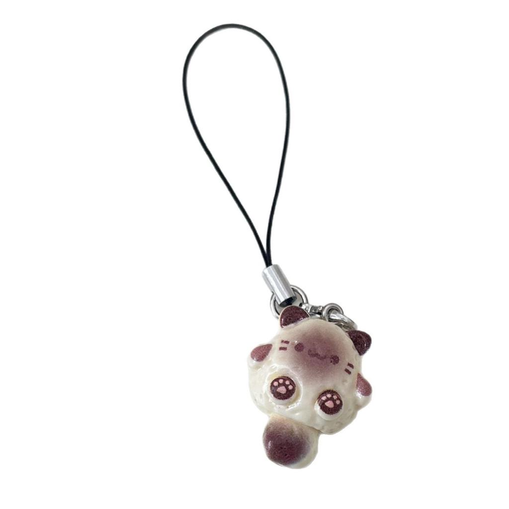 Siamese Cat Pendant Keychain: Cute Cartoon Style Bag Charm Ornament