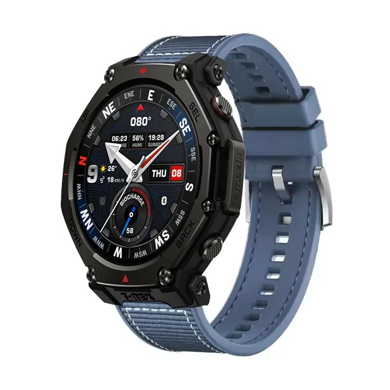 22-мм композитный силиконовый ремешок для Amazfit T-Rex3 Pro 48 мм Плетеный нейлоновый браслет для Amazfit Helio/Bip 6-5/Balance 2 Спортивный ремешок