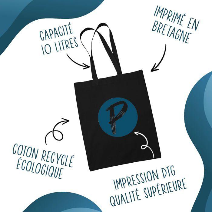 Tote bag - PLANETEE - Nanou Situation Femme Noir - Coton - Noir - Imprimé en France