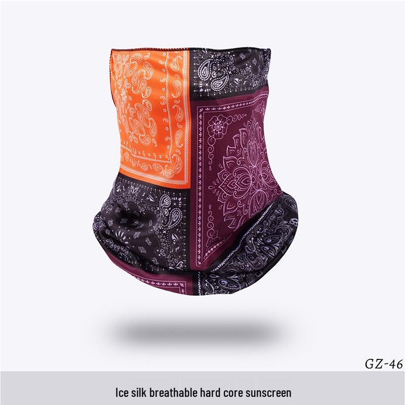 Ice Silk Ear-Hanging Face Mask - Breathable Sunshade & Neck Gaiter for Cycling & Sports