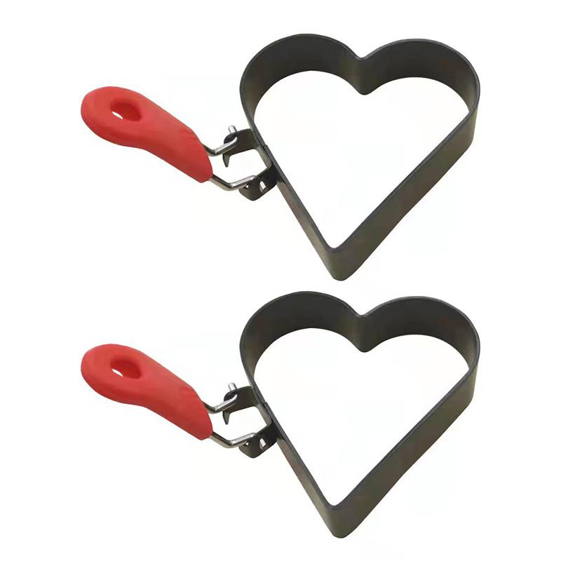 Кольцо для яиц 8,5 дюйма со складной ручкой, нержавеющая сталь, кольца в форме сердца для жарки яиц, английские маффины