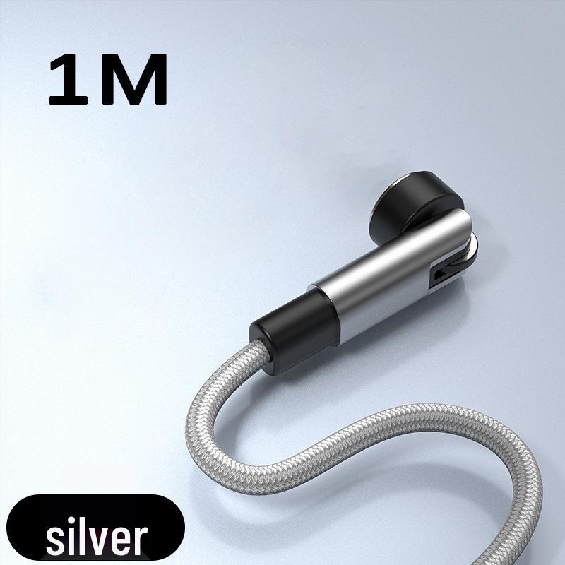 Магнитный кабель USB-C/Android на 7 контактов 3A для быстрой зарядки 540° с поворотным изгибом
