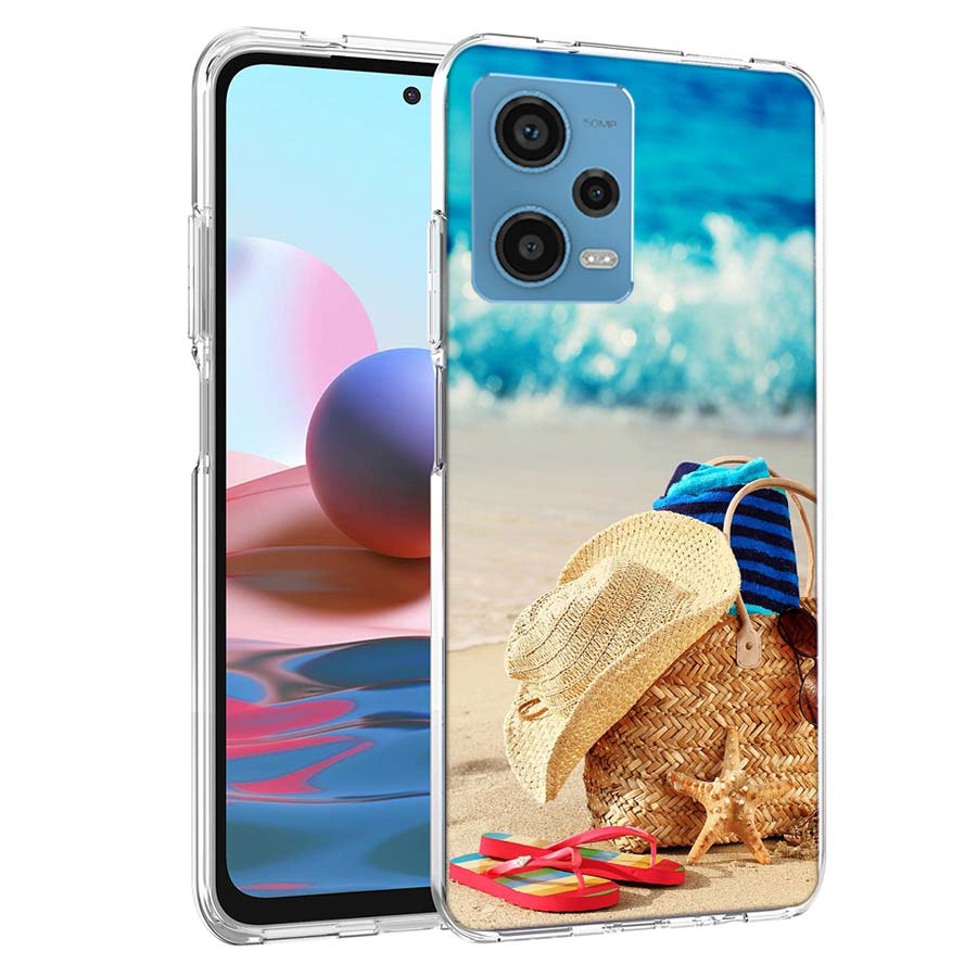 Летнее настроение Море, Пляж, Песок Чехол для телефона Для Redmi Note 13 12 14 15 Pro Plus 13R 11 11T 11E 11S 10 Pro 10S 9 9S Чехол Сотовый Прозрачный