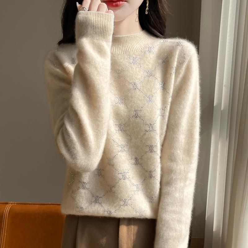 Женский кашемировый свитер Qinghe Cashmere 30% кашемир 70% шерсть Осень и Зима Пуловер Теплый и Модный