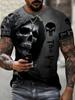 Horror Death Men's Skull T-Shirts Short Sleeve 3d Print Terror Street Hip Hop T Shirt  O-Neck Loose Casual Summer Tops Clothing