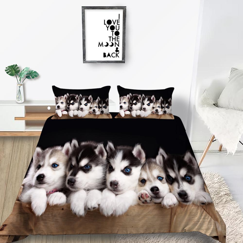 Новая мода 3D одеяла с принтом собак Loverly Комплект постельного белья Чехол Высококачественный чехол для постельного белья Роскошный домашний текстиль Полиэстер