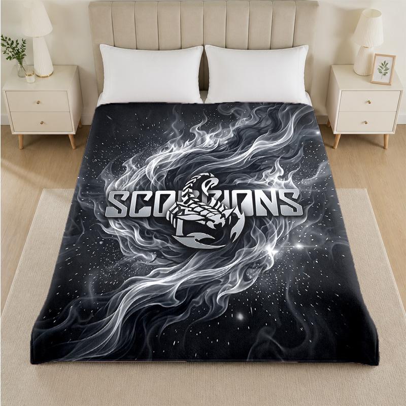 Scorpions Print Flannel Blanket Cozy Lightweight Plush Throw Blanket For Bed Sofa Household Use