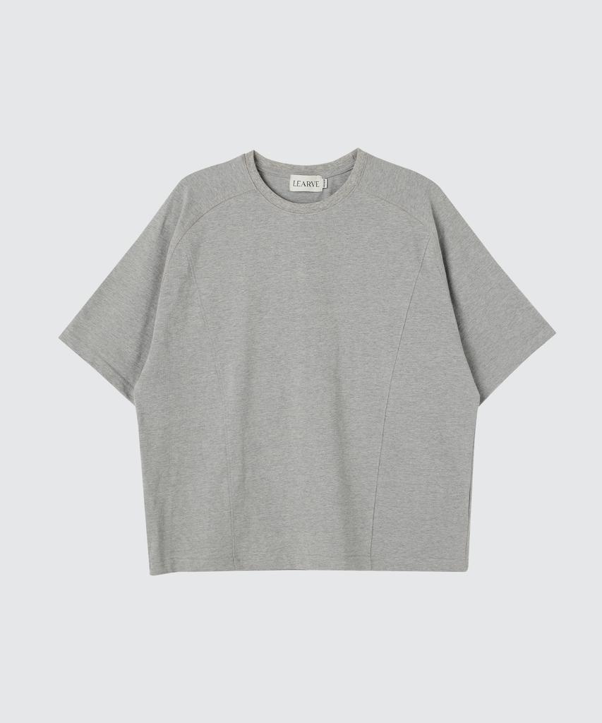 LEARVE Aero Cool Frame Raglan Crop T-Shirt Gray