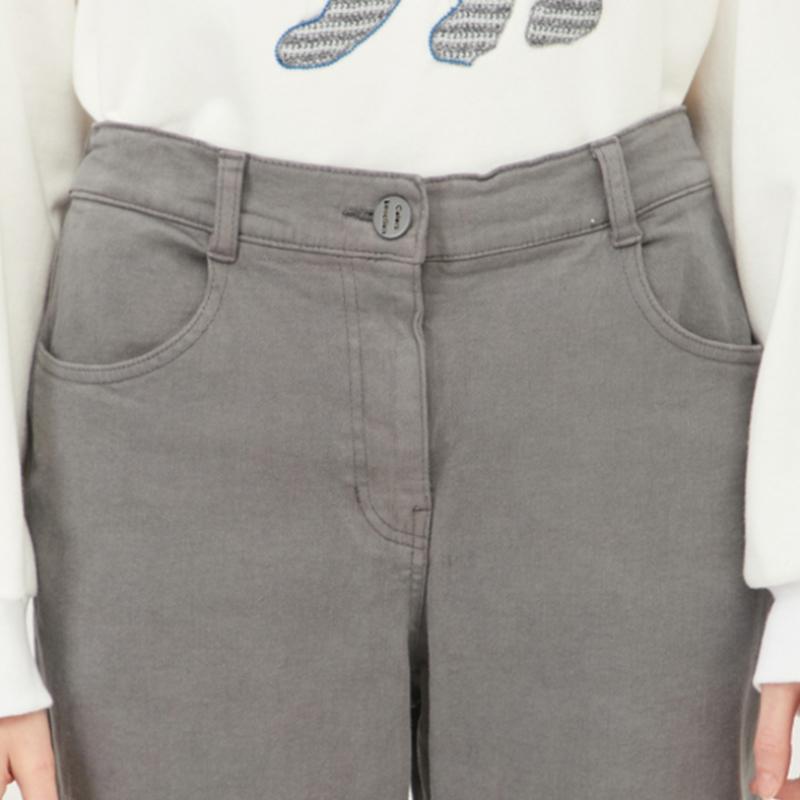 Benetton Benetton Back Banding Dying Brushed Slim Baggy Pants Badpb3361 Gr