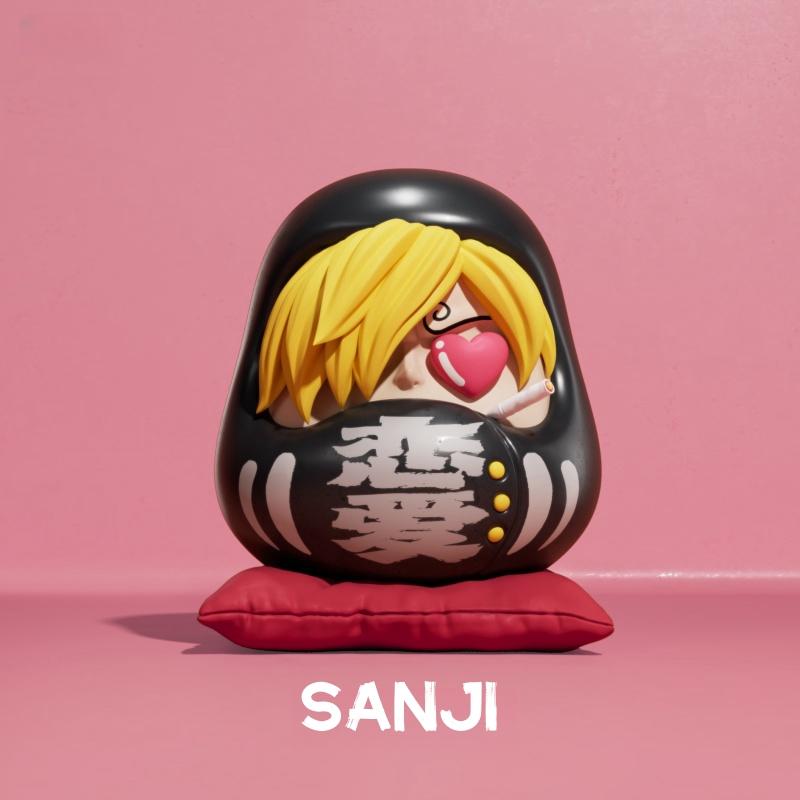 6см Q-версия Фигурка Аниме One Piece Ника Луффи Зоро Санджи Нами Кос Супер Дарума Фигурка ПВХ Статуэтка Модель Игрушки Украшения для Автомобиля
