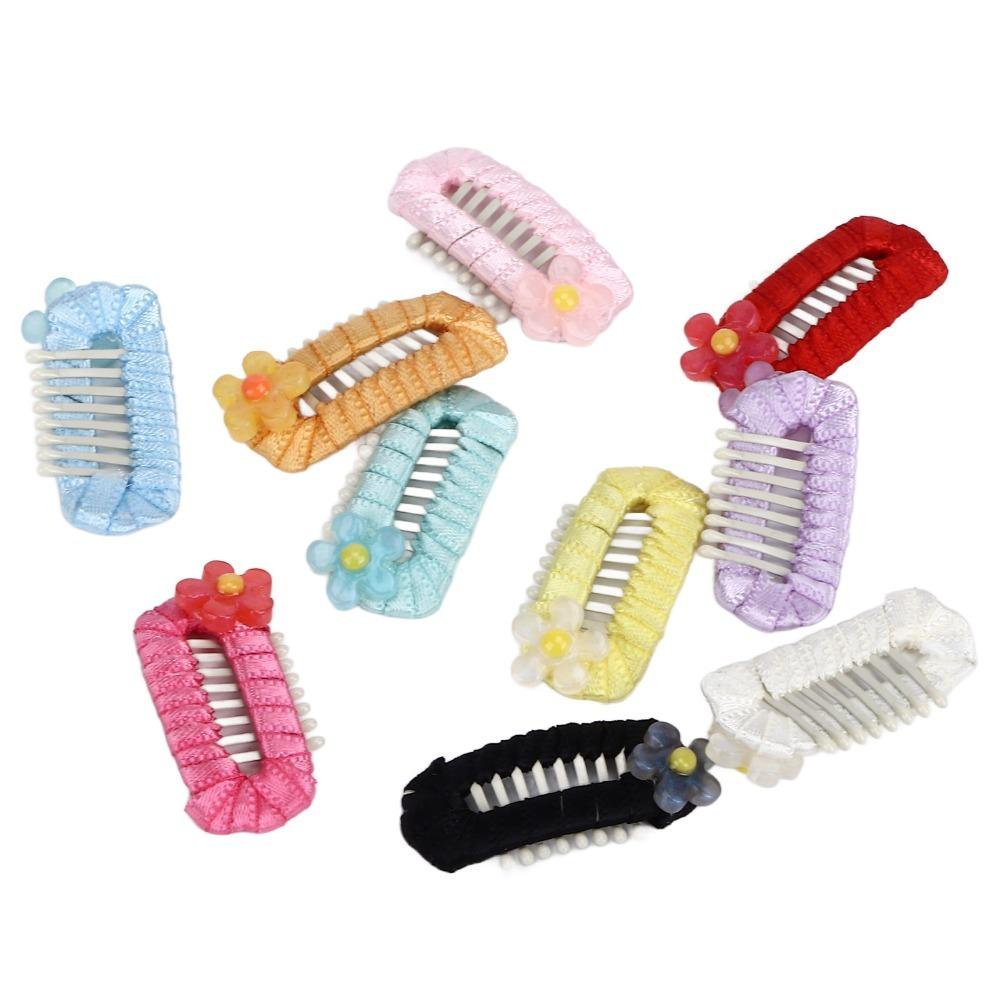 10Pcs Mixed Colors Dog Hair Clip Organza Bow Pet Head Flower Dog Grooming Clip Daily Wear