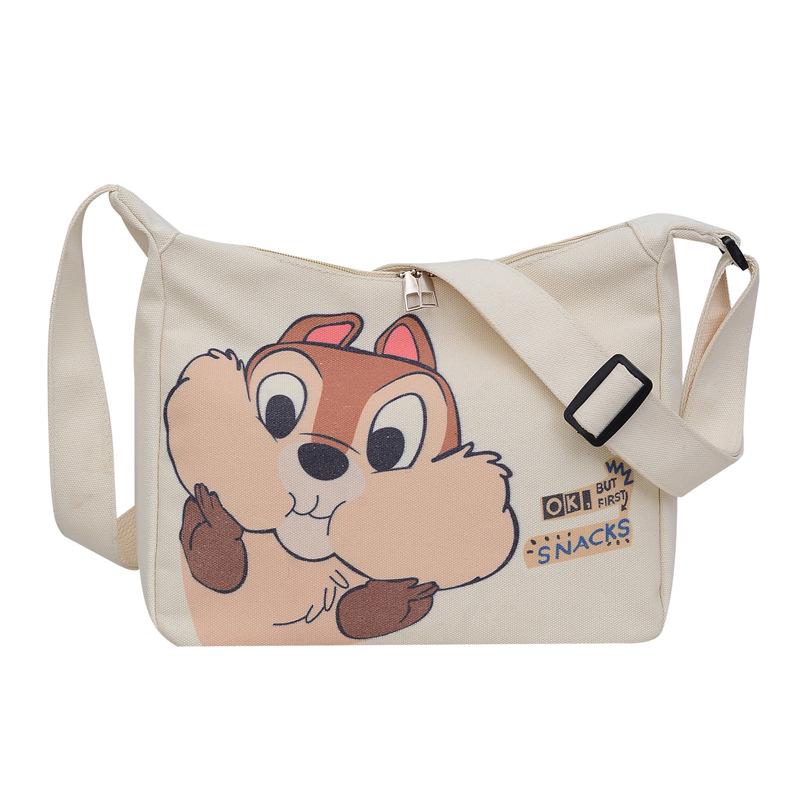 Women's Large Capacity Canvas Crossbody Bag with Letter Print - Versatile Fashion Shoulder Bag for Everyday Use