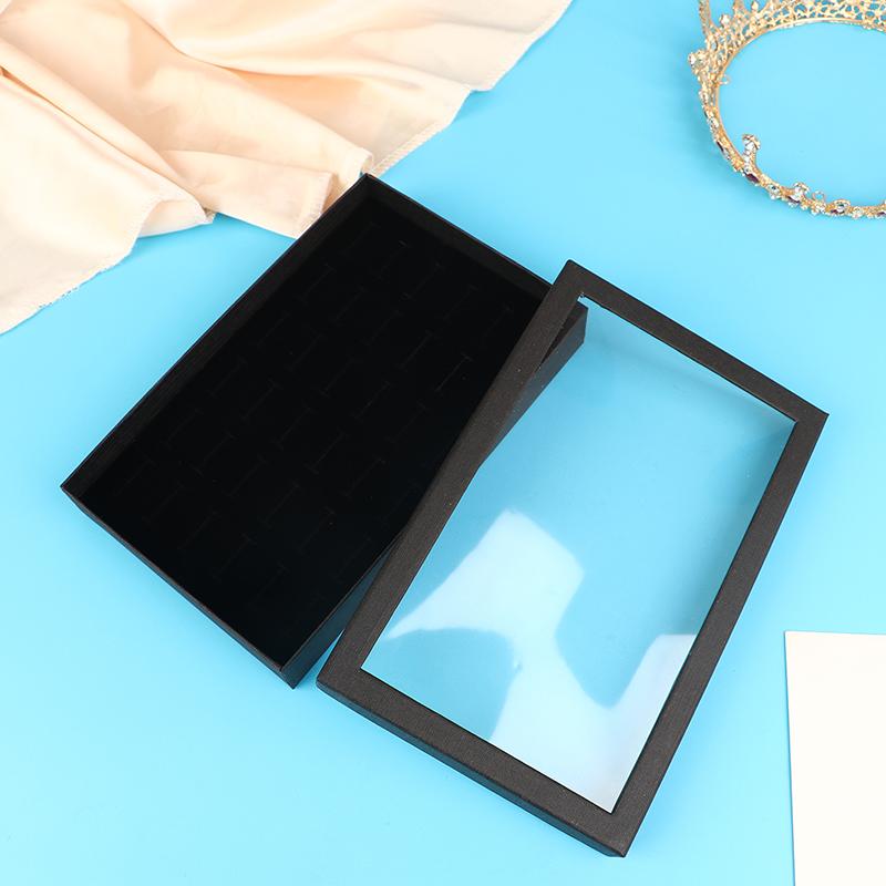 36-Slot Jewelry Ring Display Box Tray Organizer Earrings Trinket For Jewelleries