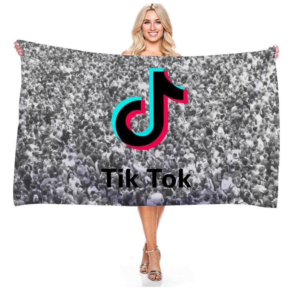 Яркое полотенце с принтом Tiktok, идеально подходит для плавания, купальных костюмов и использования в душе
