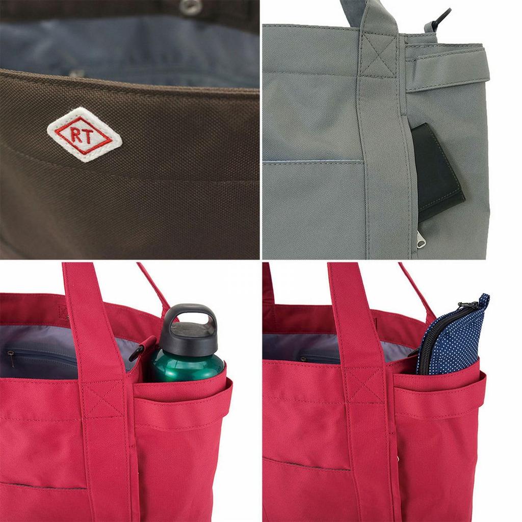 Легкая сумка-тоут SN средние карманы 3157 бежевый 2 [Rootote] Водоотталкивающий