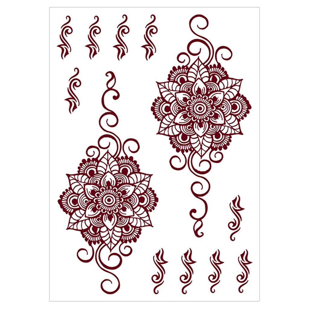 1 лист персонализированных наклеек с цветочным узором, временные наклейки для татуировки на теле, идеально подходящие для вечеринок и фестивалей