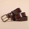 Handmade Leather Belt, Retro Pure Cowhide Pin Buckle Men's Overalls Men's Leather Belt