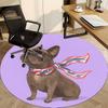 1pc Pug, Sunglasses Office Round Rug, Non-slip, Soft and Durable Office Rug for Interior Decoration, Perfect for Office, Beautiful Decoration yy260323