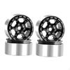 4 Pieces 1.9" Beadlock Wheels, 1/10 RC Wheel Rim Replacements, Metal Hub for SCX10