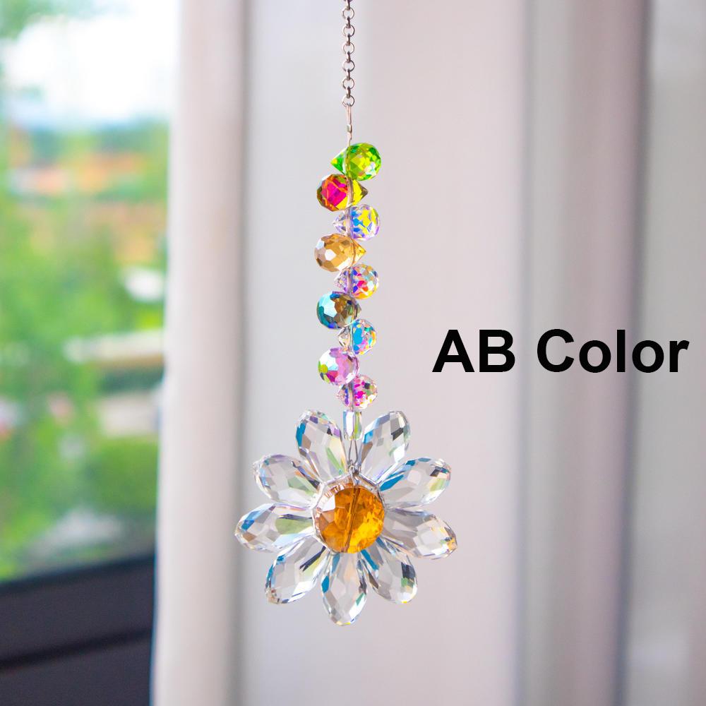 Daisy K9 Crystal Sun Catcher Оконные декоры Rainbow Maker Домашний ловец солнца Украшение для двора и сада Домашнее рождественское украшение