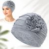 Double Layer Headscarf Hat 3D Flowers Headband Hat Simple Chemo Headwear Hat  For Women