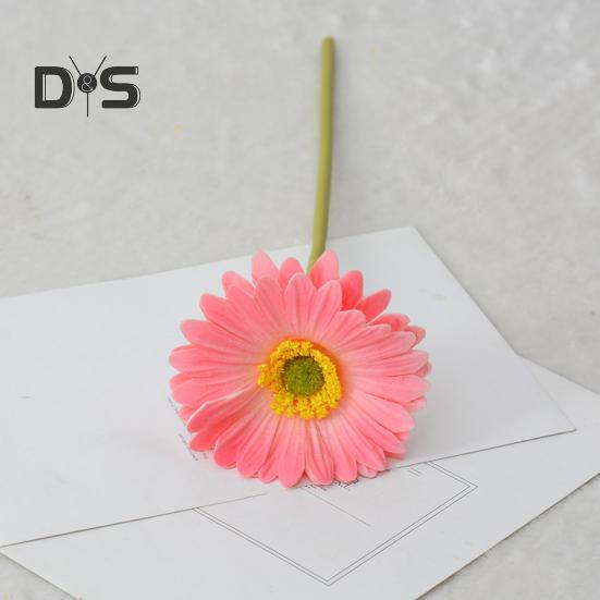 Искусственная Гербера Jamesonii со стеблем Реалистичный искусственный шелковый цветок Домашний офис Стол Центральная часть Искусственная цветочная ветка Цветочная композиция Украшение