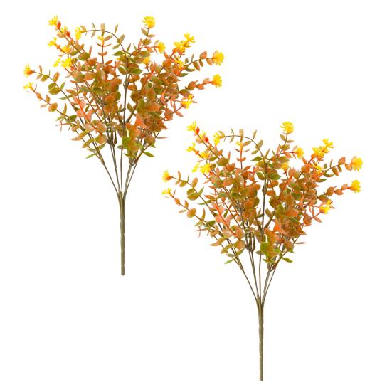 2 шт./компл. Осенний искусственный цветок, реалистичный поддельный лист эвкалипта, Хэллоуин, День благодарения, фестиваль урожая, комнатные и уличные искусственные цветочные растения, украшение
