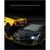 Масштаб 1/32 Спортивный автомобиль Lambo из литого металла 4-дверный Инерционный Звук и Свет База Модель Автомобиля Детская Игрушка Украшения Подарок