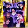 Плед K-pop BTS с принтом — легкий, мягкий, теплый;универсальное одеяло для всех сезонов — идеально подходит в качестве пледа для кондиционера, одеяла для сна