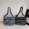 Vintage Denim Bag Middle-Aged and Elderly Mother Bag Women Multi-Pocket Commuter Shoulder Crossbody Bag