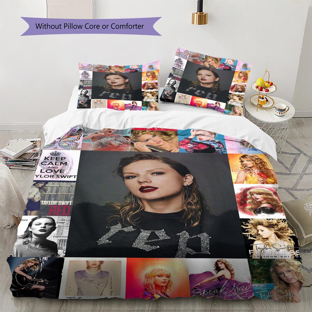 American Women Siger Pattern Bedding Quilt Set Quilt Cover Pillowcase Home Decoration Gift (1 * duvet cover + 2 * pillowcase, without core)