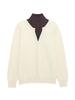Women's Faux Two-Piece Sweater: Autumn/Winter Long-Sleeve Korean Style Semi-High Neck Knitwear