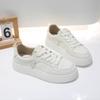 Fashion and Simple Platform White Shoes Women's 2025 New Versatile, Lightweight and Breathable College Style Sports and Leisure Board Shoes