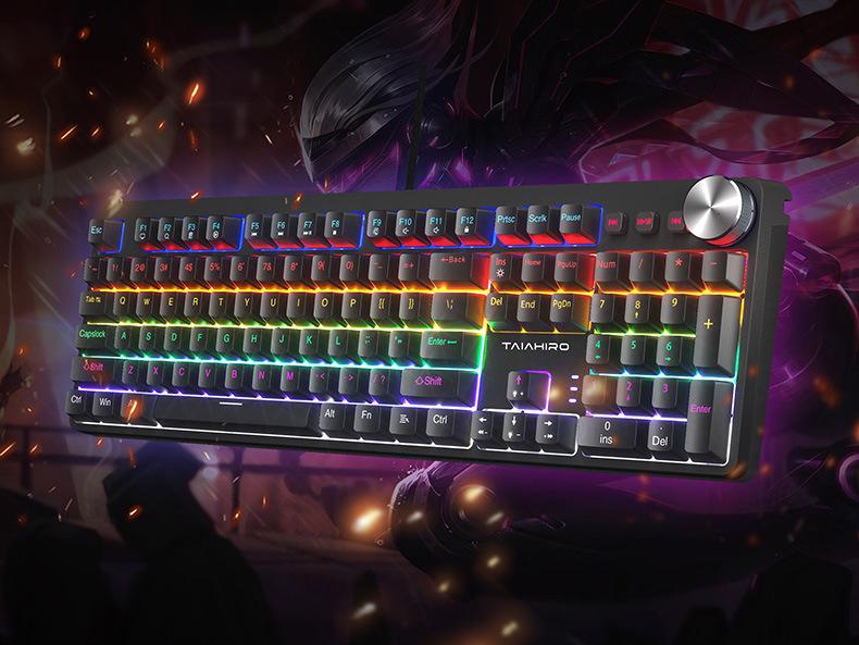 Механическая клавиатура с RGB-подсветкой и игровой набор мыши для офиса и игр