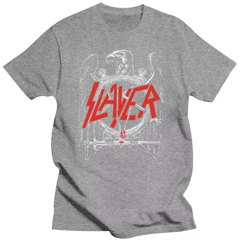 Slayer Мужская женская черная футболка с изображением орла Женская футболка среднего размера из хлопка Уличная одежда свободного покроя Повседневная одежда