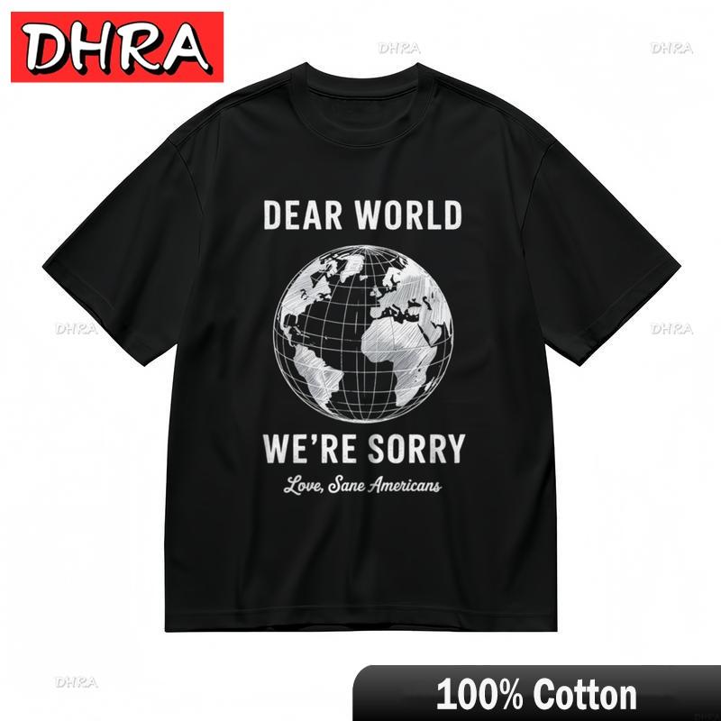 Womens Fashion Breathable Classic TShirt Continental Outline Earth Design Tee Cool Cute Printed Graphic TShirts for UNIsex