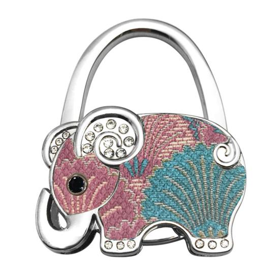 Elephant Handbag Hook Foldable Alloy Bag Hanger with Non-Slip Base Portable