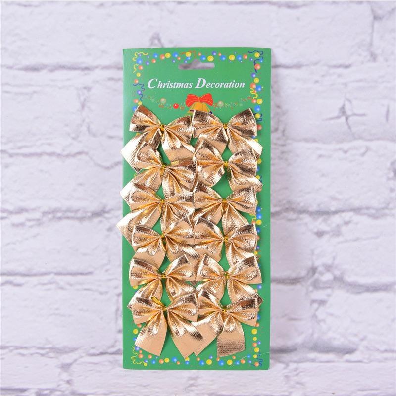 A Set of 12pcs Sweet Bows Bowknot Christmas Tree Hanging Decorations Tree Ornaments
