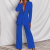 Summer Thin Section  Solid Color Women's Fashion Temperament Long-sleeved  Straight Trousers Casual Suit