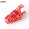 100 шт./компл. цветные прозрачные стандартные чехлы для сетевого кабеля Ethernet RJ45, крышки для разъемов кабелей CAT5, CAT6