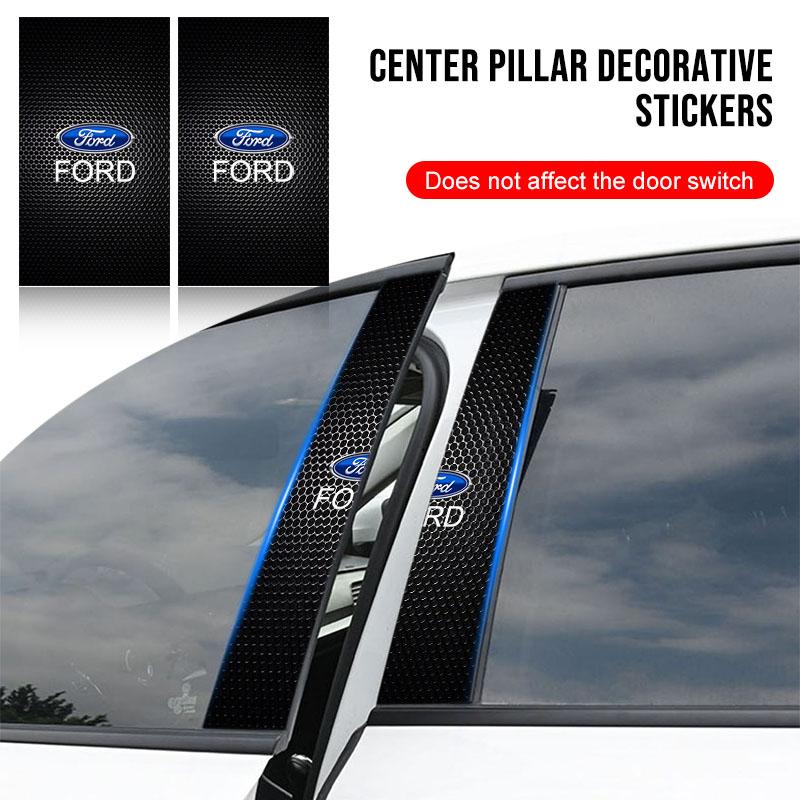 BBBM3 Car Emblem Center Pillar Sticker Auto Door Decorative Stickers for Ford MK1 MK2 MK3 Focus 2 3 4 Fiesta MK7 Mondeo MK4 ST Focus