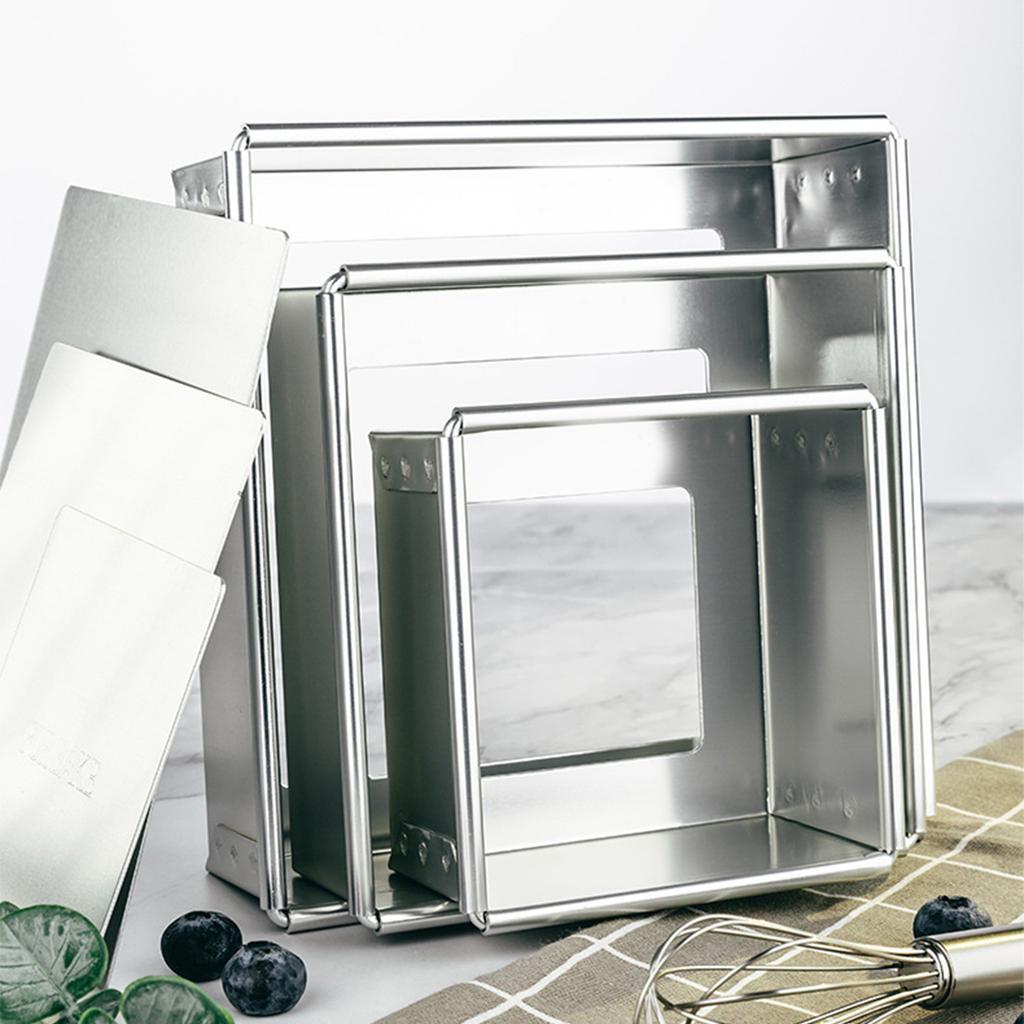 Высококачественное квадратное кольцо для торта из алюминиевого сплава со съемным дном. Прочное кольцо для выпечки мусса и пирожных.