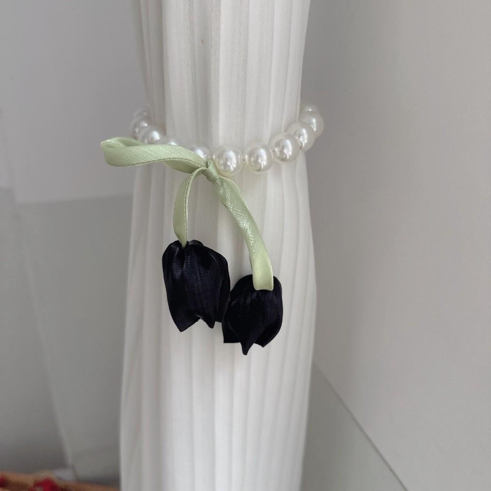 Magnetic Tulip Curtain Straps Pearl Chain Curtain Buckle Fashion Drapery Holders Wedding Room