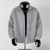 Мужская толстовка-куртка большого размера на молнии с воротником-стойкой - Осень/Зима, чистый хлопок, махровая, повседневная, спортивная, кардиган