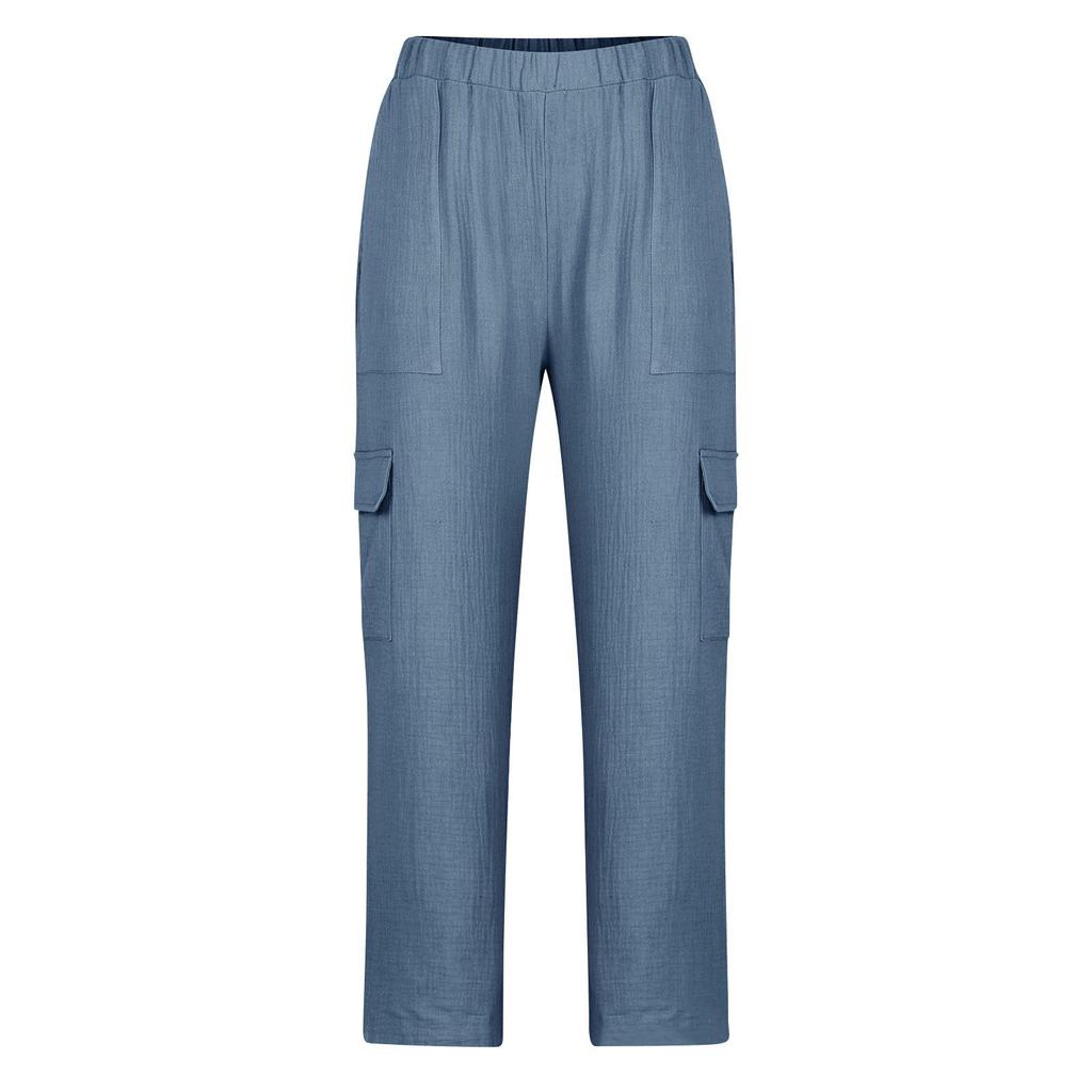 Женские мешковатые брюки с высокой талией и широкими штанинами, хлопковые льняные брюки-карго, брюки